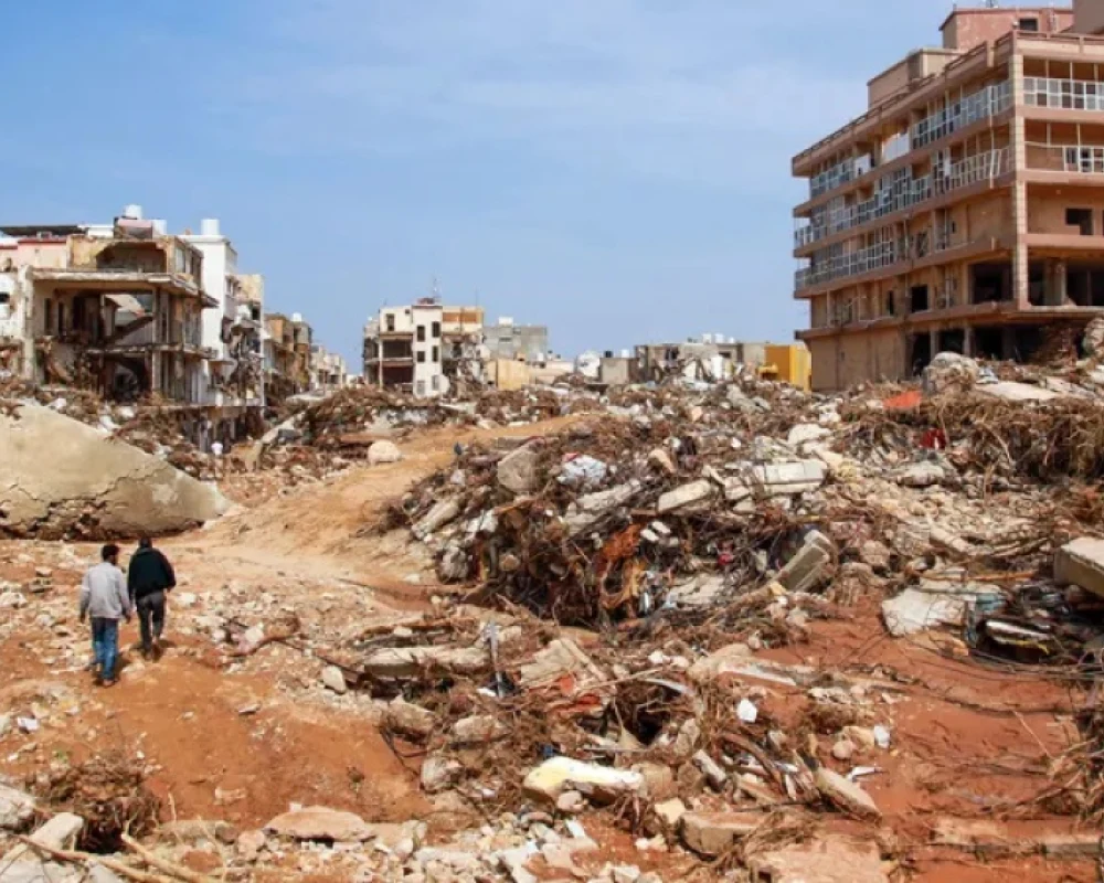 درنة كما تبدو من الفضاء.. صورة مذهلة تكشف حجم كارثة ليبيا